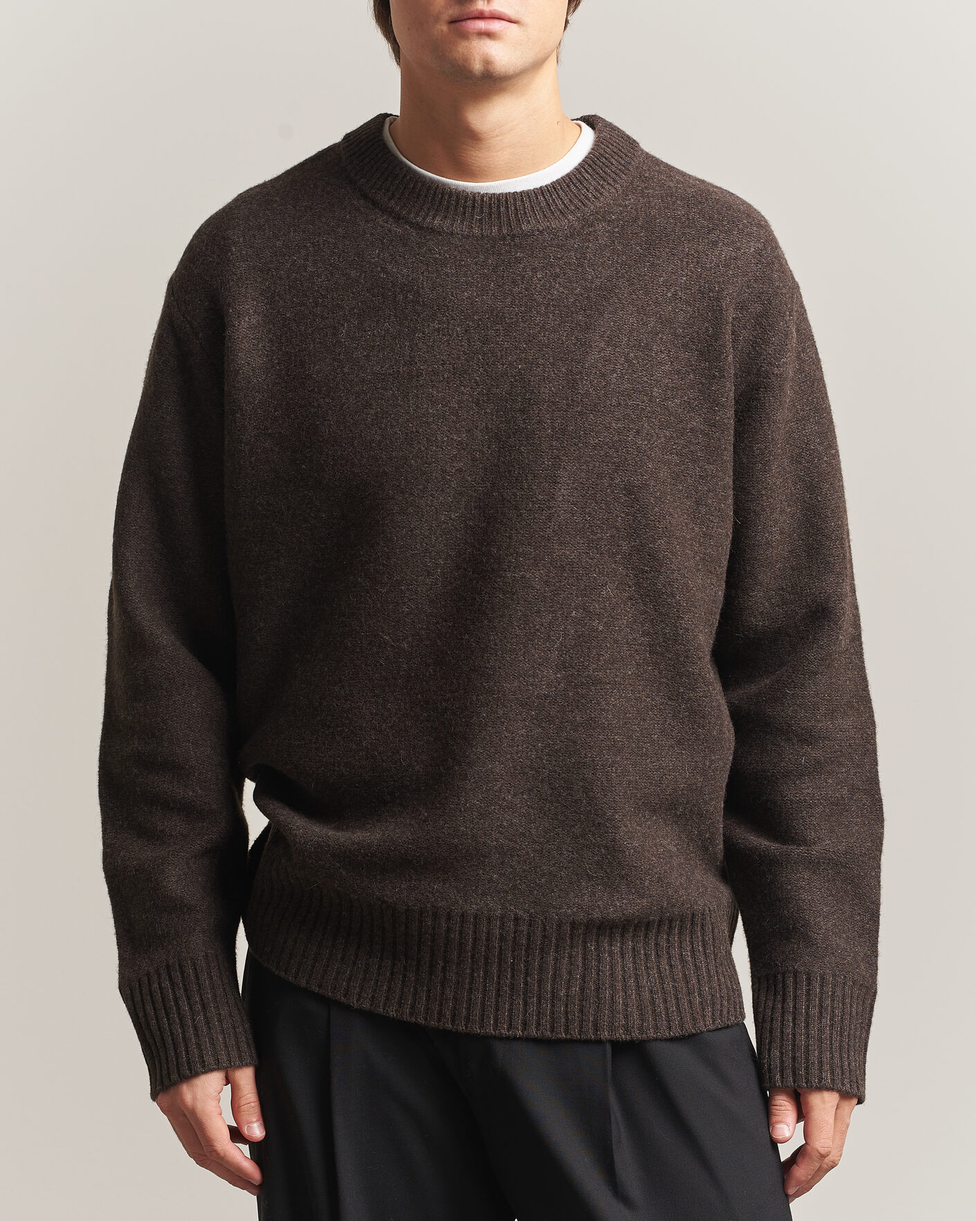 Herren | Pullover | A Day's March | Tietar Boiled Merino Sweater Java Brown