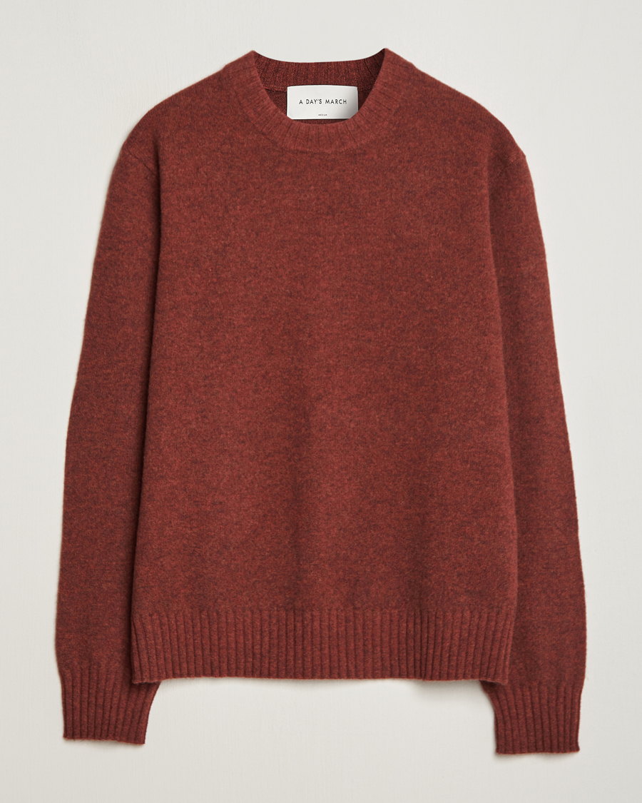 Herren | Pullover | A Day's March | Marlow Lambswool Crew Zinfandel