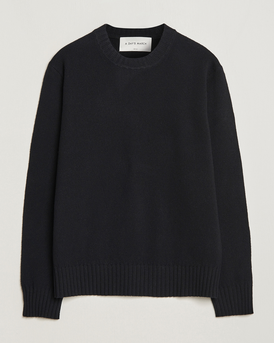 Herren | Pullover | A Day's March | Marlow Lambswool Sweater Black