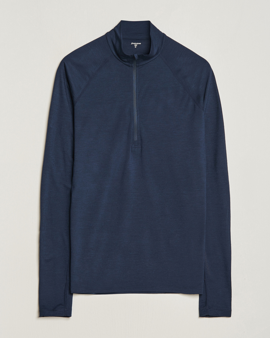 Herren | Pullover | Houdini | Desoli Merino Light Half Zip Blue Illusion
