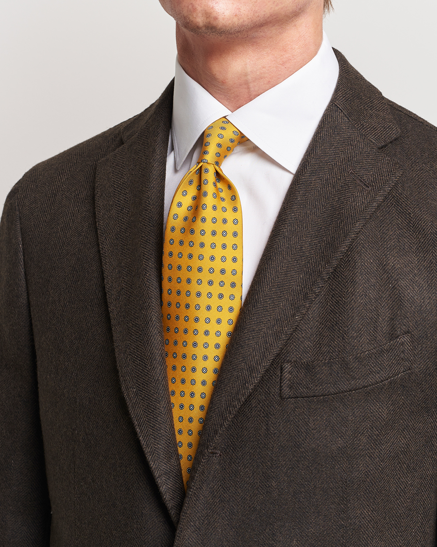 Herren | Sale | E. Marinella | 3-Fold Printed Silk Tie Yellow
