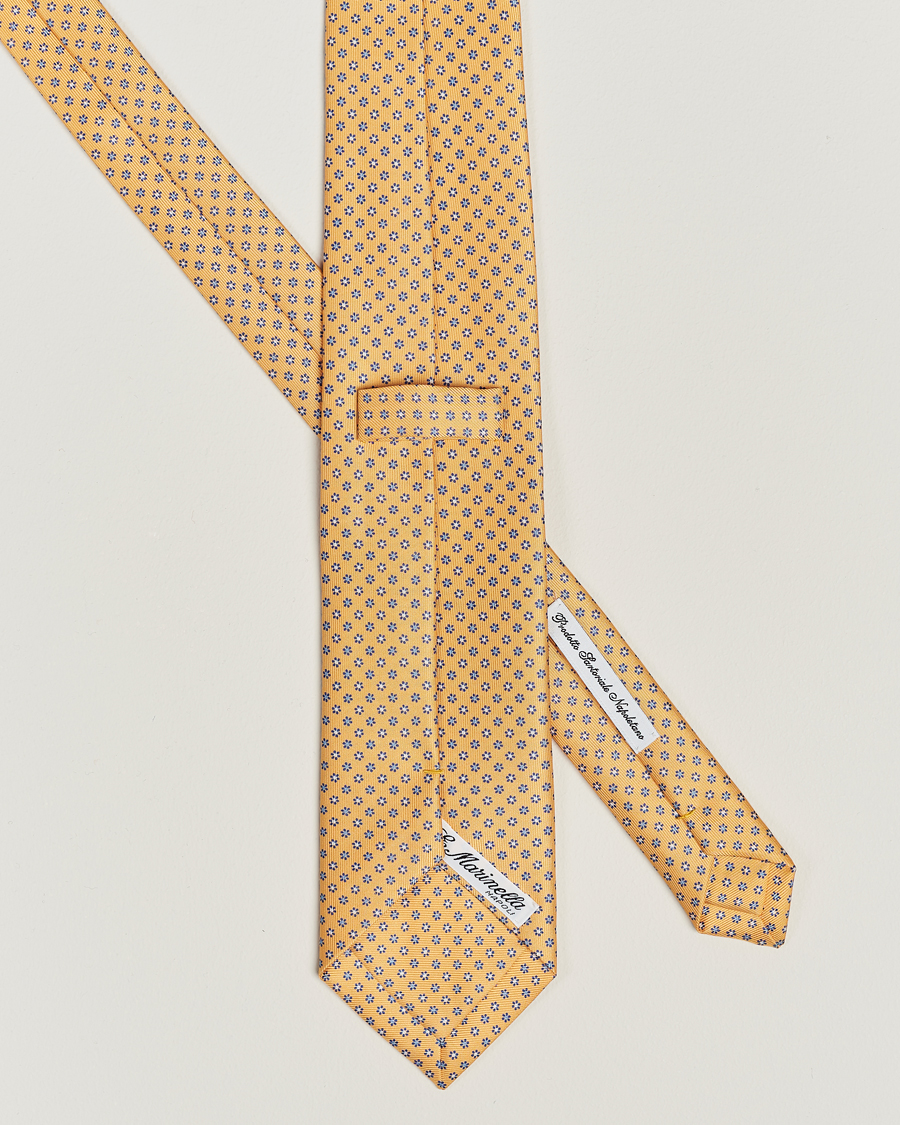 Herren | E. Marinella 3-Fold Printed Silk Tie Yellow | E. Marinella | 3-Fold Printed Silk Tie Yellow