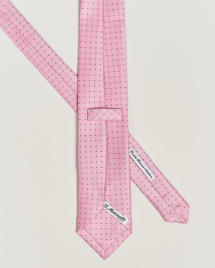 Herren | E. Marinella 3-Fold Printed Silk Tie Pink | E. Marinella | 3-Fold Printed Silk Tie Pink