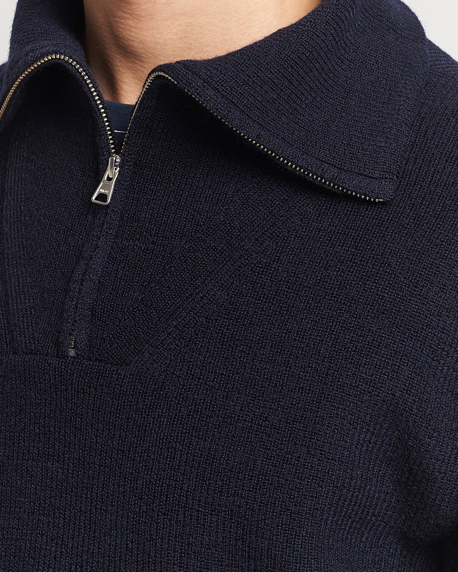 Herren | Pullover | NN07 | Carl Rib Knitted Half Zip Navy Blue
