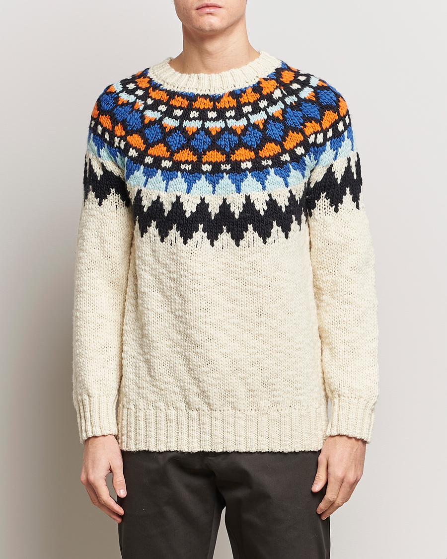 Herren | 30% sale | NN07 | Felix Nordic Wool Sweater Ecru Multi