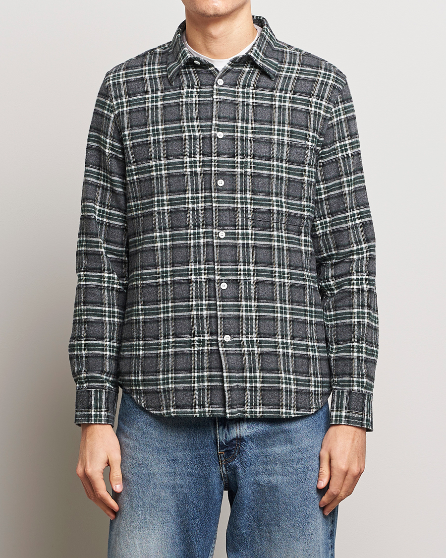 Herren | Hemden | NN07 | Arne Checked Cotton Shirt Dark Grey
