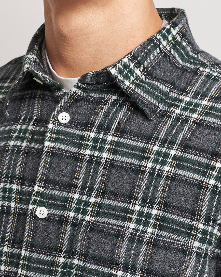 Herren | Hemden | NN07 | Arne Checked Cotton Shirt Dark Grey