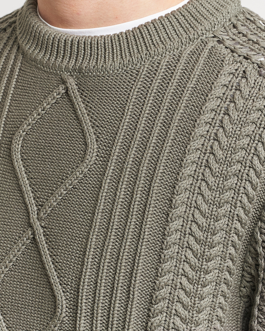 Herren | Pullover | NN07 | Caleb Cable Knit Sweater Khaki Sand
