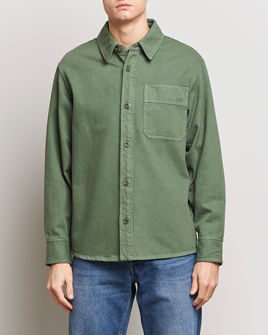 Herren | Kleidung | A.P.C. | Basile Denim Overshirt Dark Green