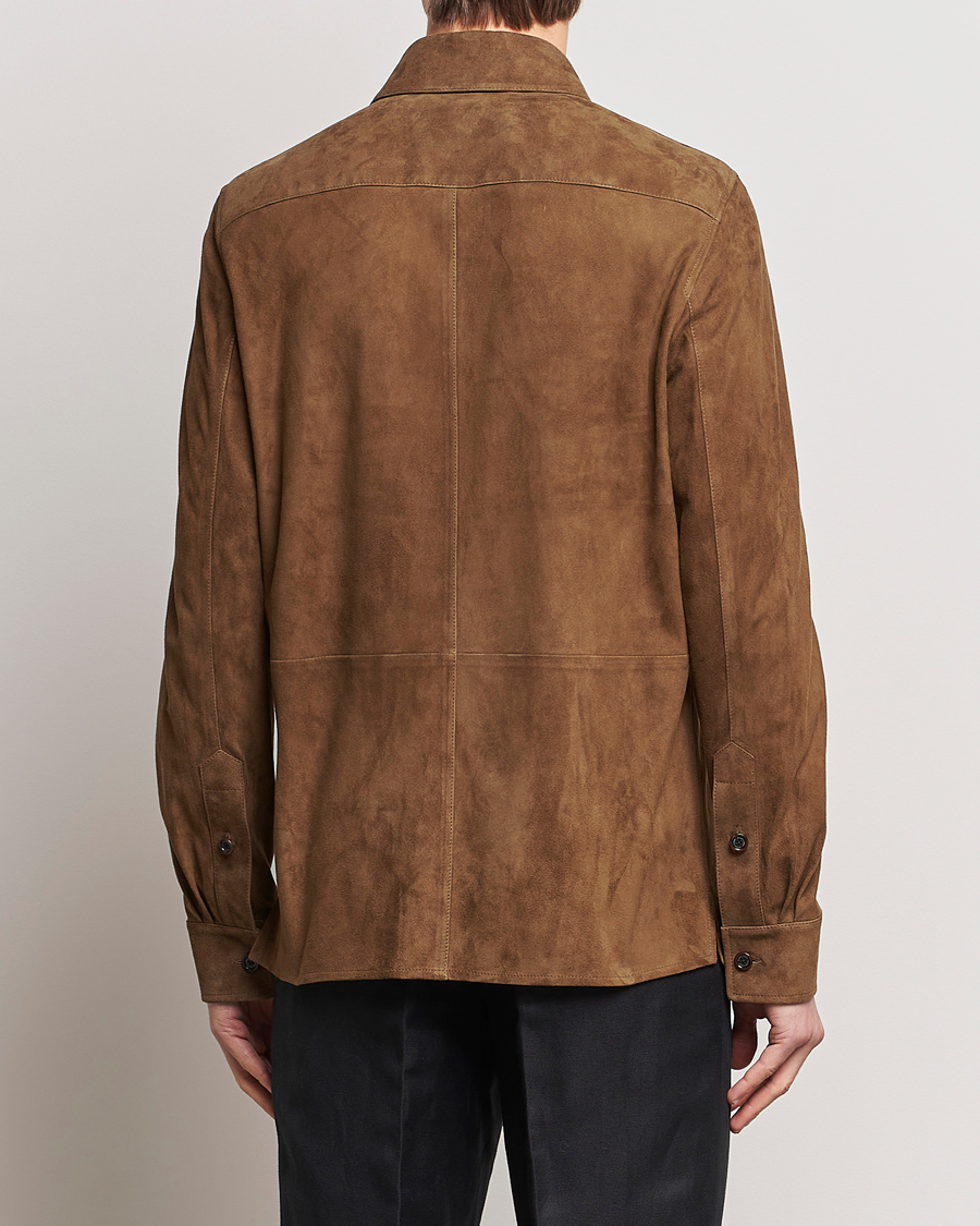 Herren | Jacken | Ralph Lauren Purple Label | Suede Shirt Jacket Dark Brown