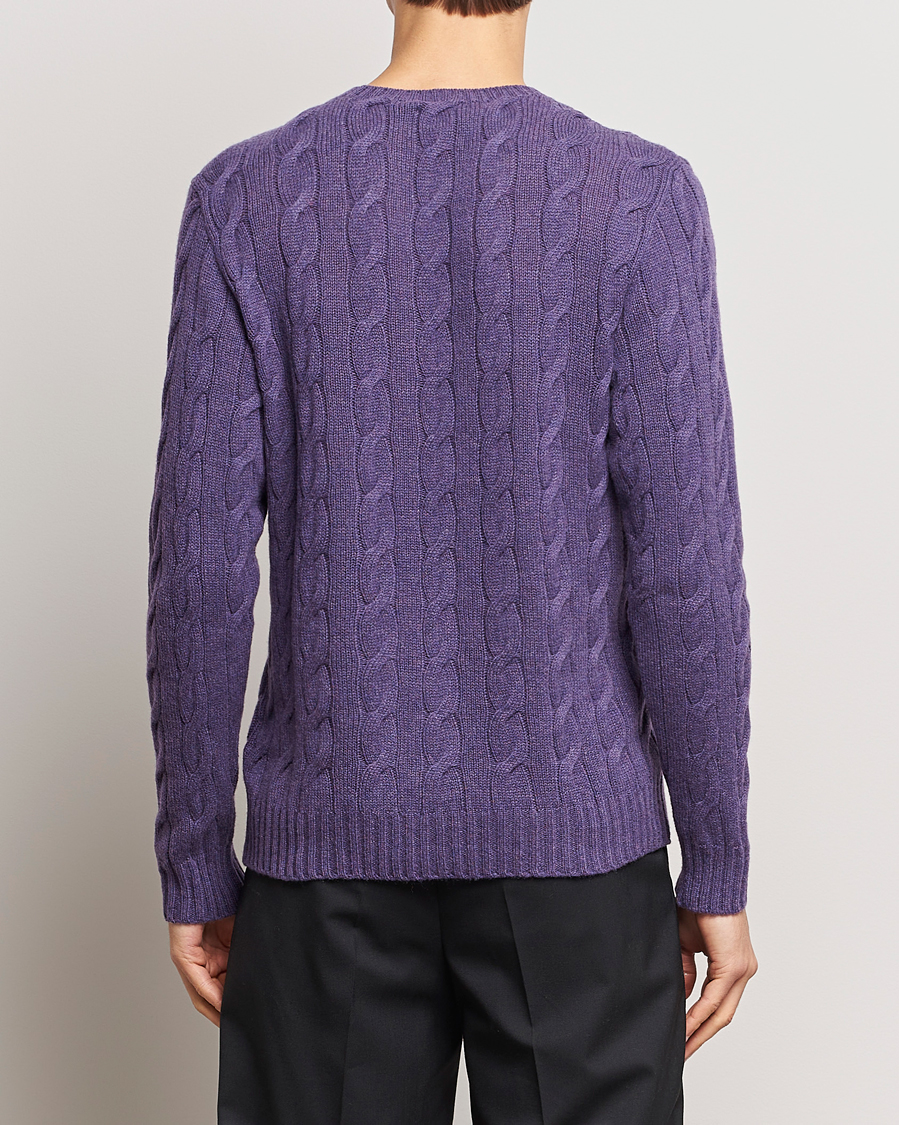Herren | Pullover | Ralph Lauren Purple Label | Cashmere Cable Sweater Purple Melange