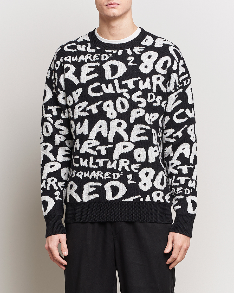 Herren | Sale | Dsquared2 | Pop 80's Crew Neck Knitted Sweater Black