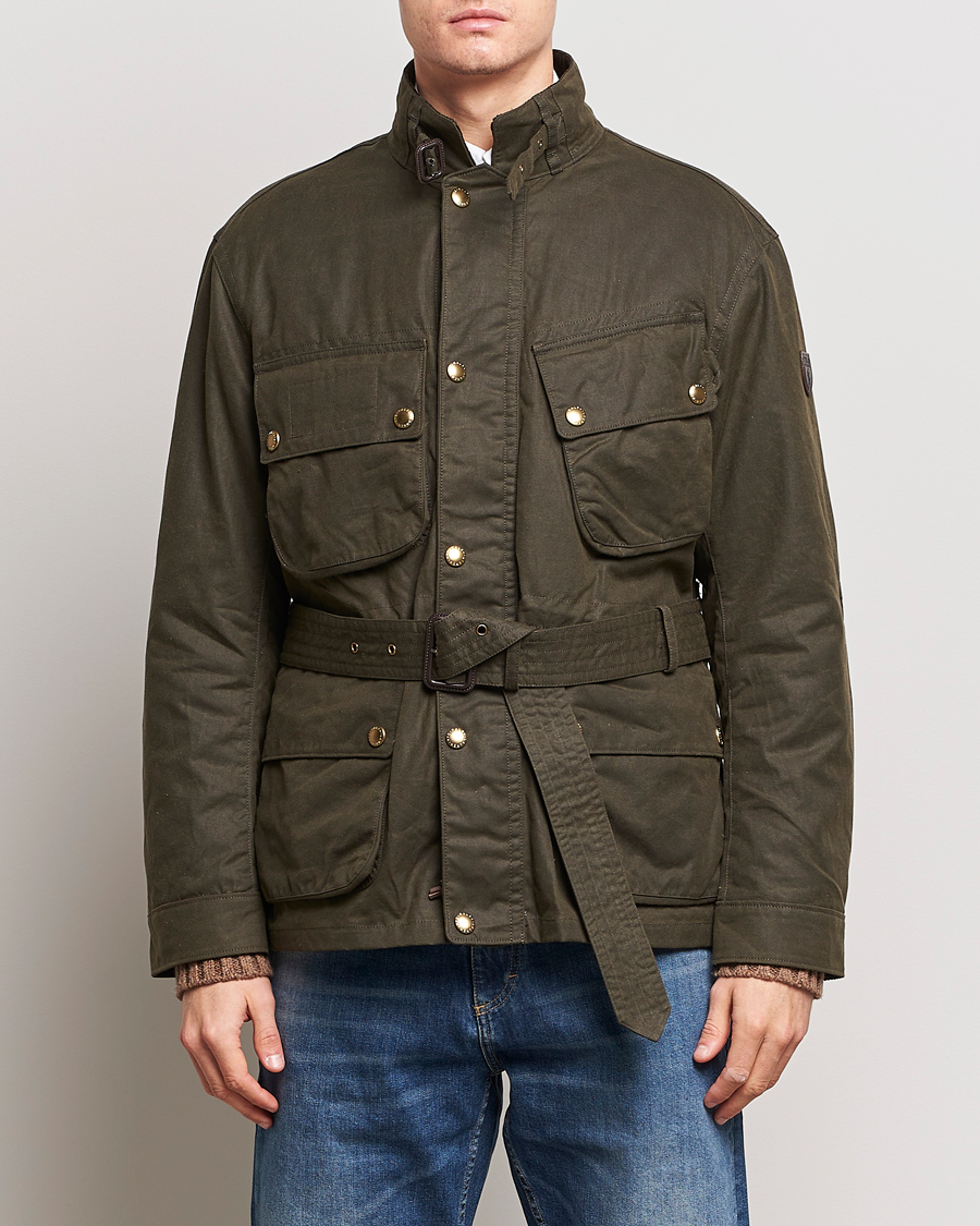 Herren | Klassische Jacken | Polo Ralph Lauren | Waxed Field Jacket Oil Cloth Green