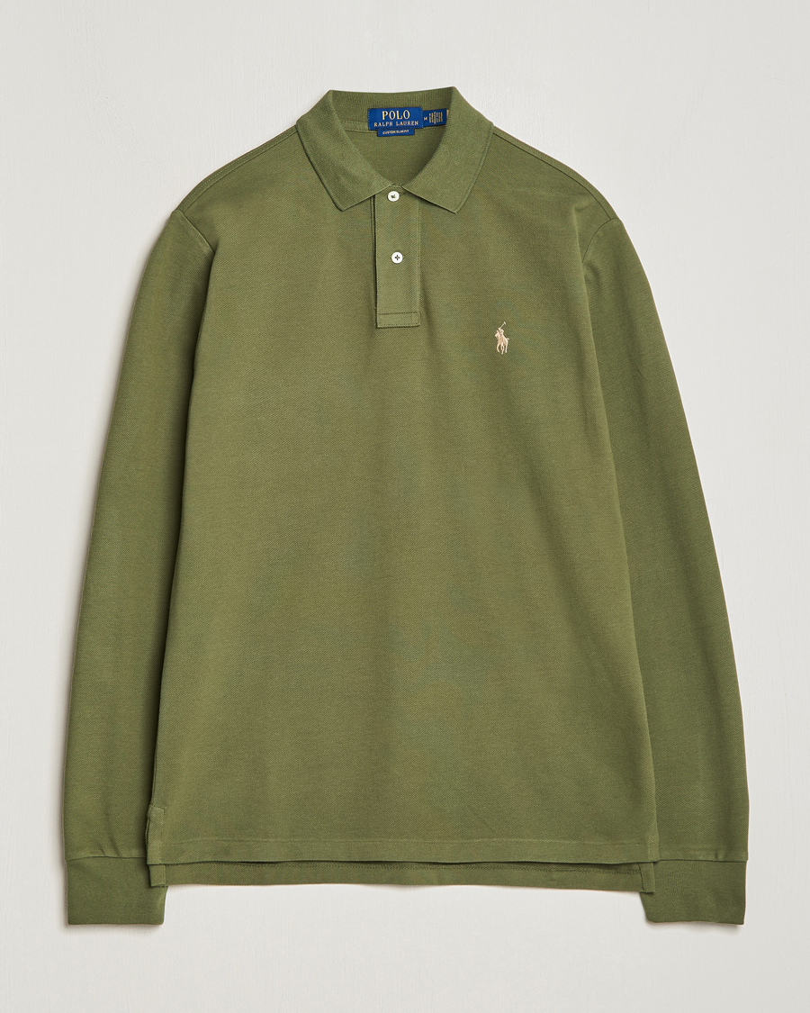 Herren | Pullover | Polo Ralph Lauren | Custom Slim Fit Long Sleeve Polo Dark Sage