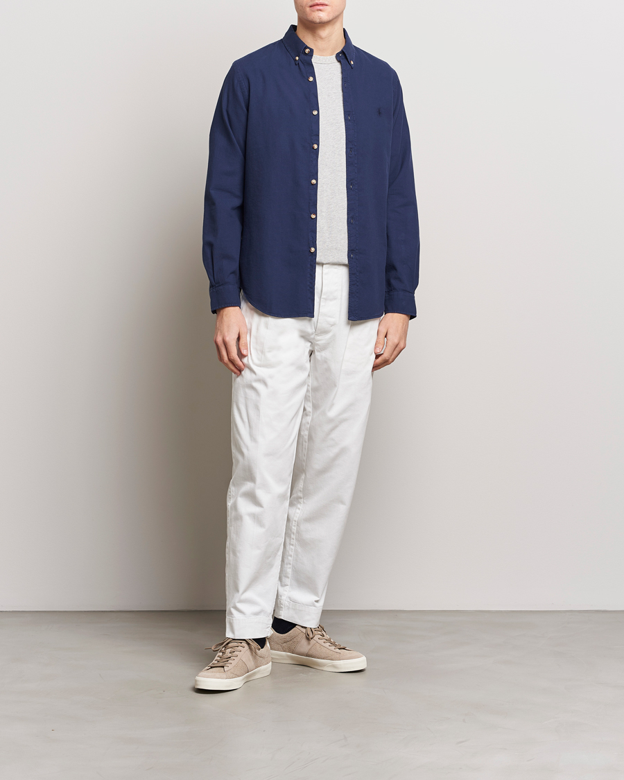 Herren | Hemden | Polo Ralph Lauren | Slim Fit Cotton Textured Shirt Dark Indigo