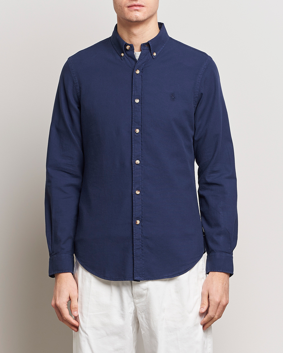 Herren | 30% sale | Polo Ralph Lauren | Slim Fit Cotton Textured Shirt Dark Indigo