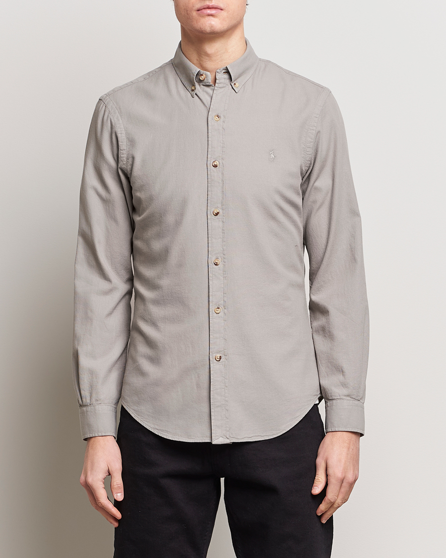 Herren | 30% sale | Polo Ralph Lauren | Slim Fit Cotton Textured Shirt Grey Fog