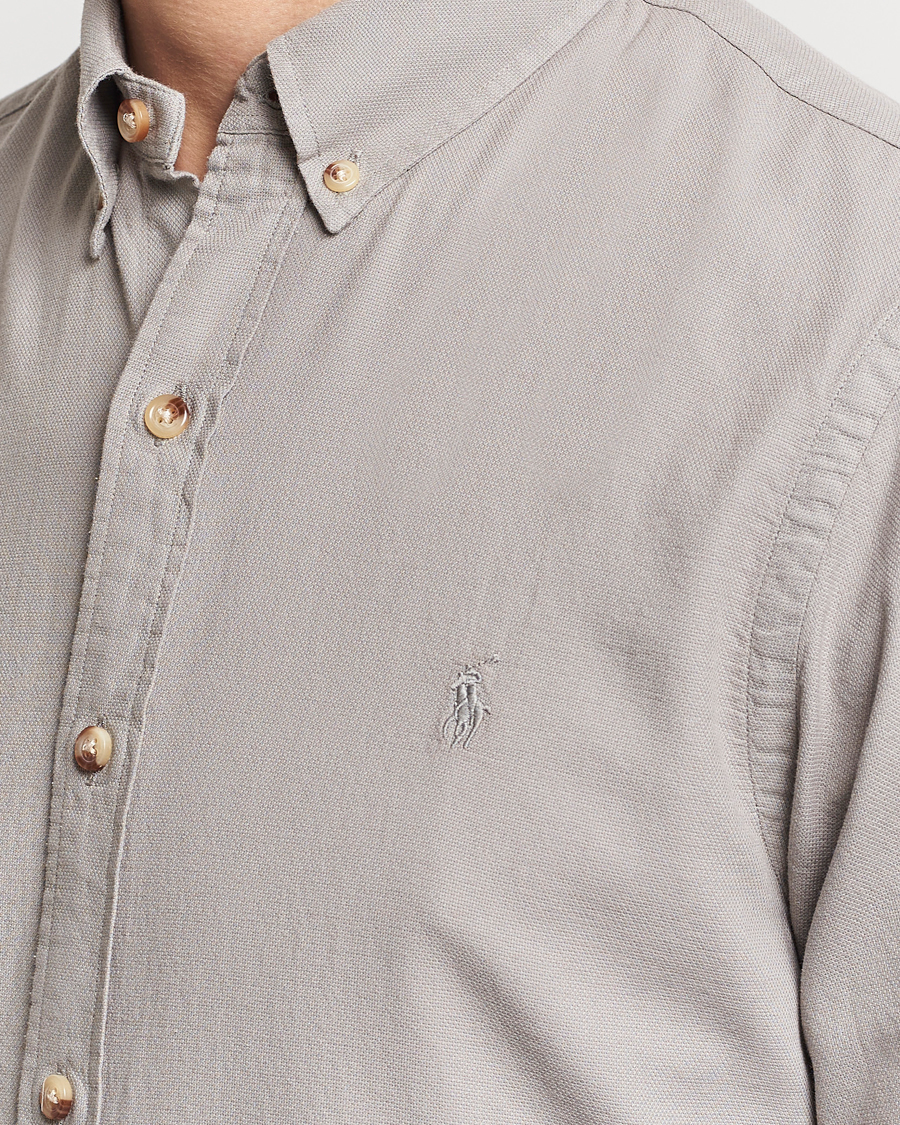 Herren | Hemden | Polo Ralph Lauren | Slim Fit Cotton Textured Shirt Grey Fog