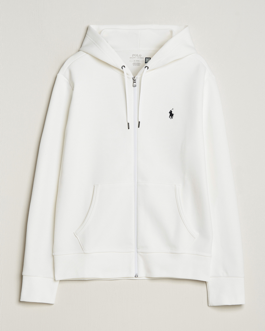 Herren | Pullover | Polo Ralph Lauren | Double Knitted Full-Zip Hoodie White