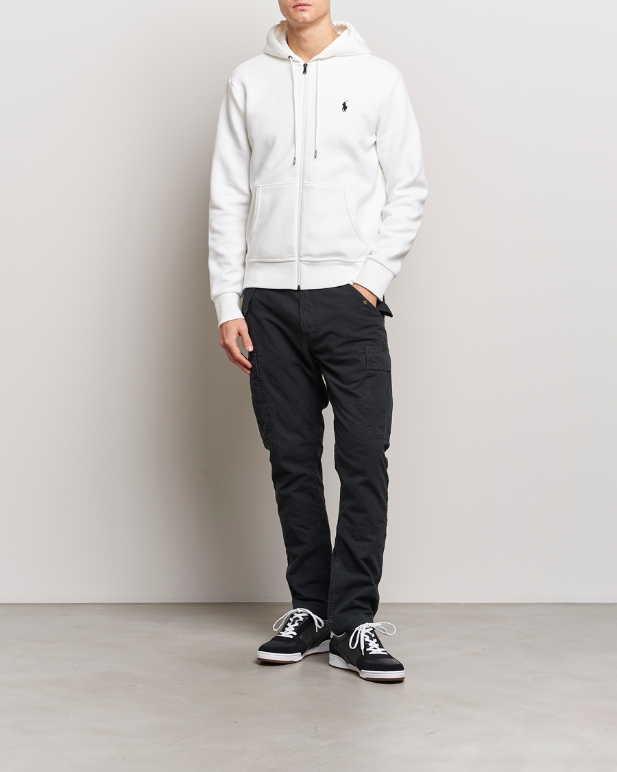 Herren | Pullover | Polo Ralph Lauren | Double Knitted Full-Zip Hoodie White