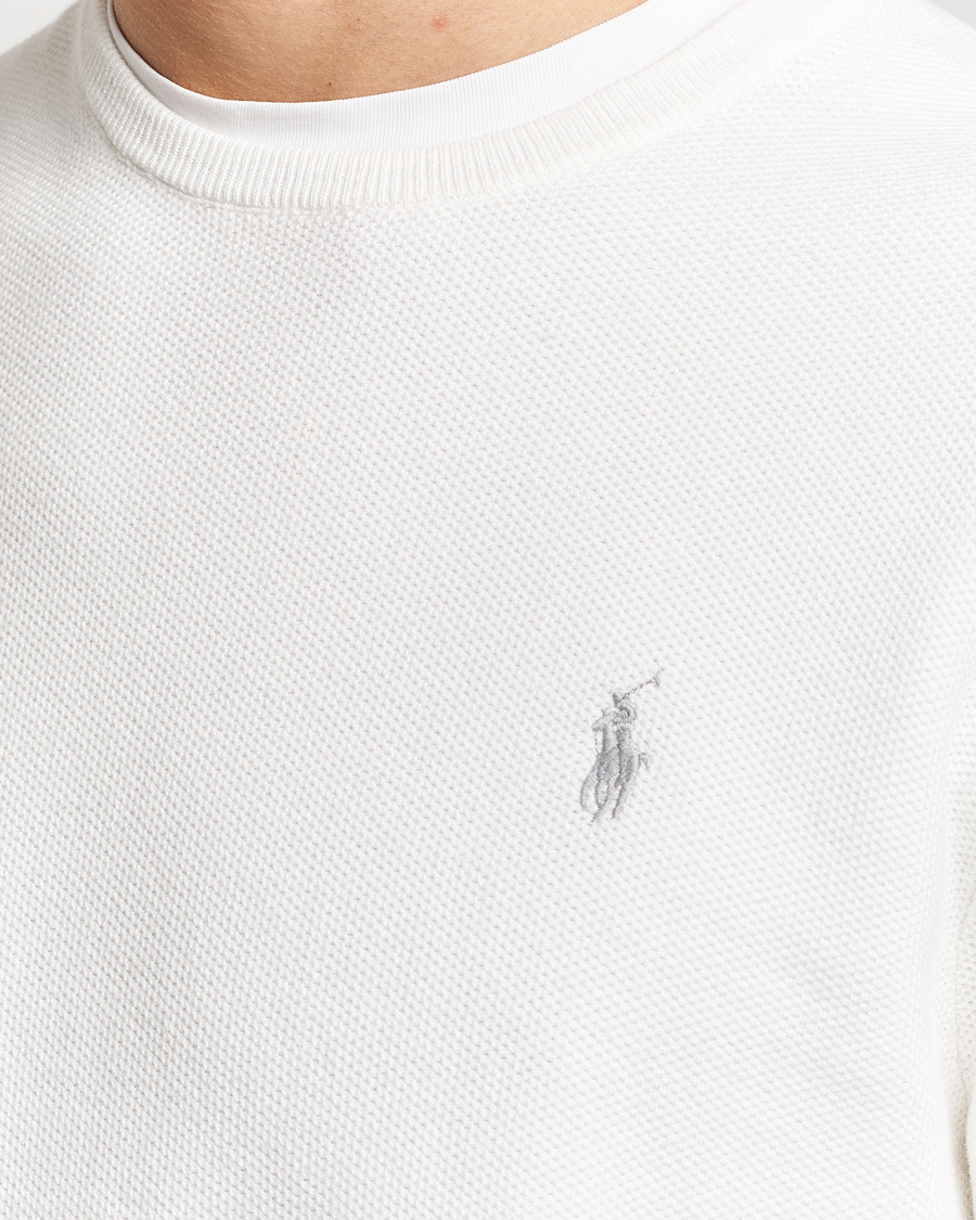 Herren | Pullover | Polo Ralph Lauren | Textured Cotton Crew Neck Sweater Deckwash White