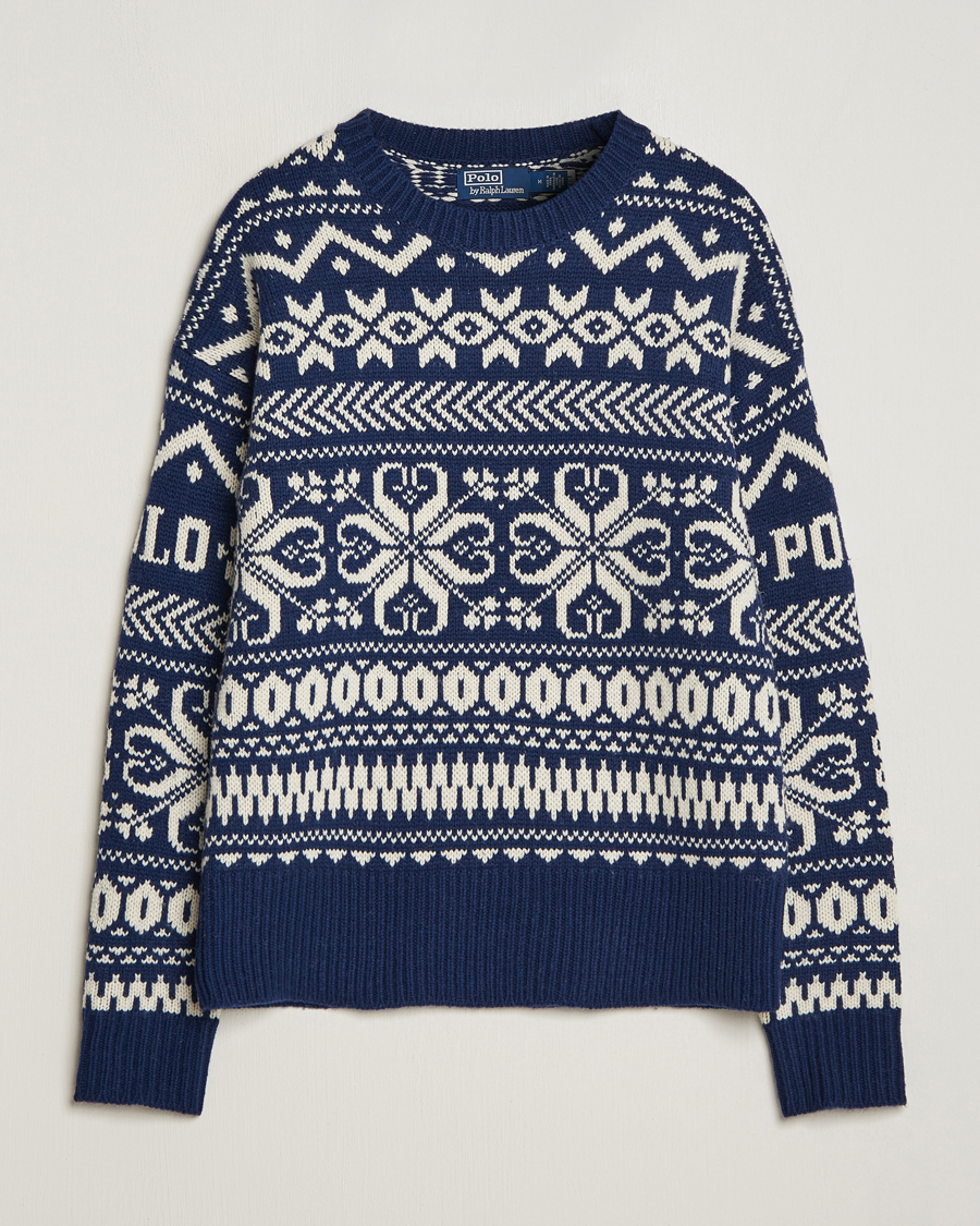 Herren | Pullover | Polo Ralph Lauren | Wool Knitted Snowflake Crew Neck Bright Navy