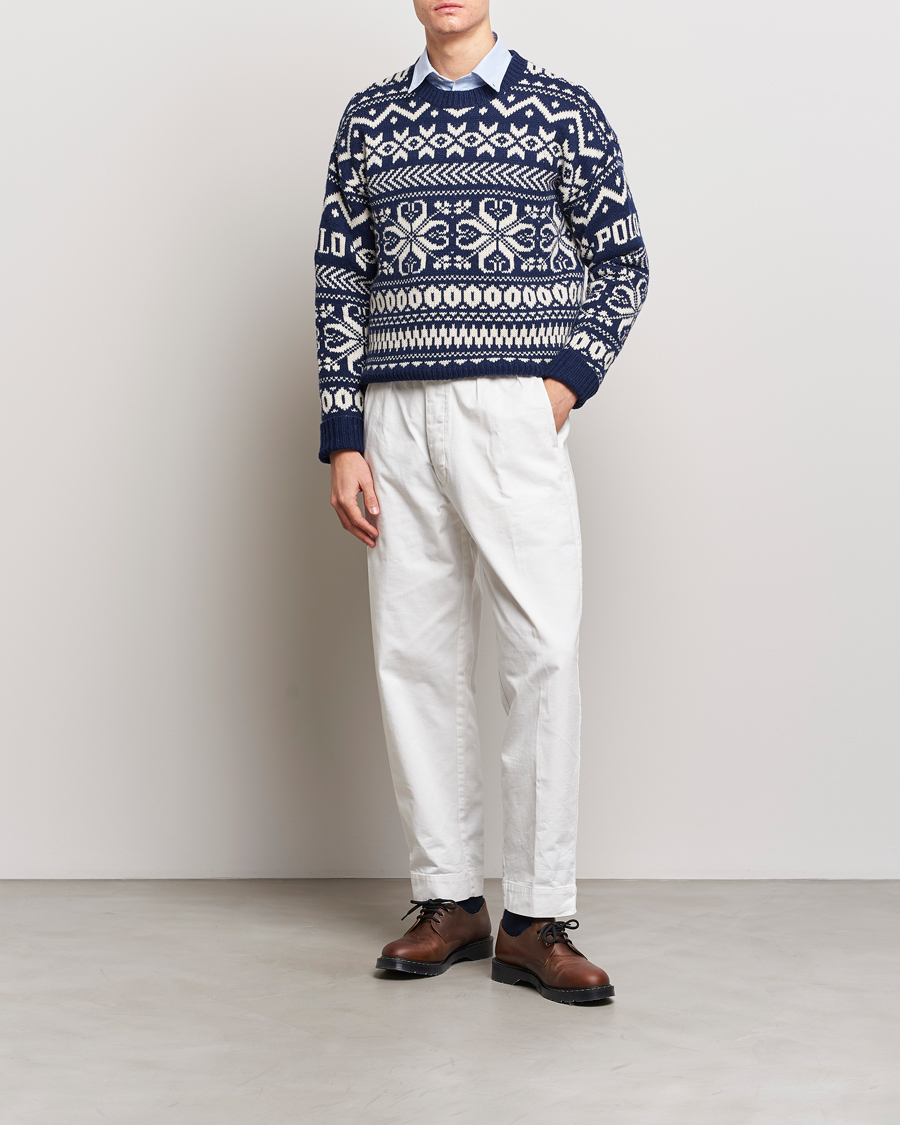 Herren | Pullover | Polo Ralph Lauren | Wool Knitted Snowflake Crew Neck Bright Navy