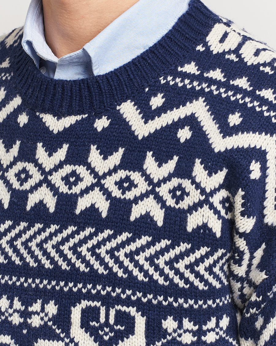 Herren | Pullover | Polo Ralph Lauren | Wool Knitted Snowflake Crew Neck Bright Navy