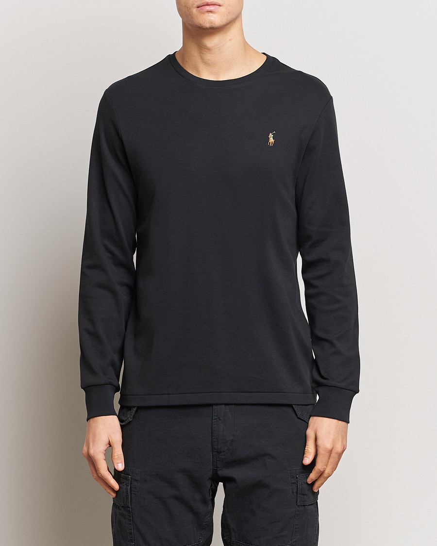 Herren | 30% sale | Polo Ralph Lauren | Luxury Pima Cotton Long Sleeve T-Shirt Black