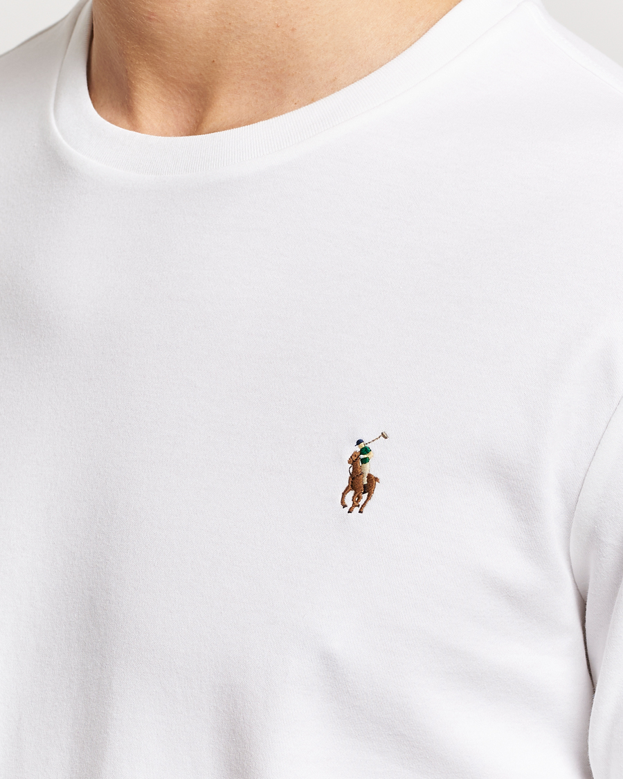 Herren | T-Shirts | Polo Ralph Lauren | Luxury Pima Cotton Long Sleeve T-Shirt White