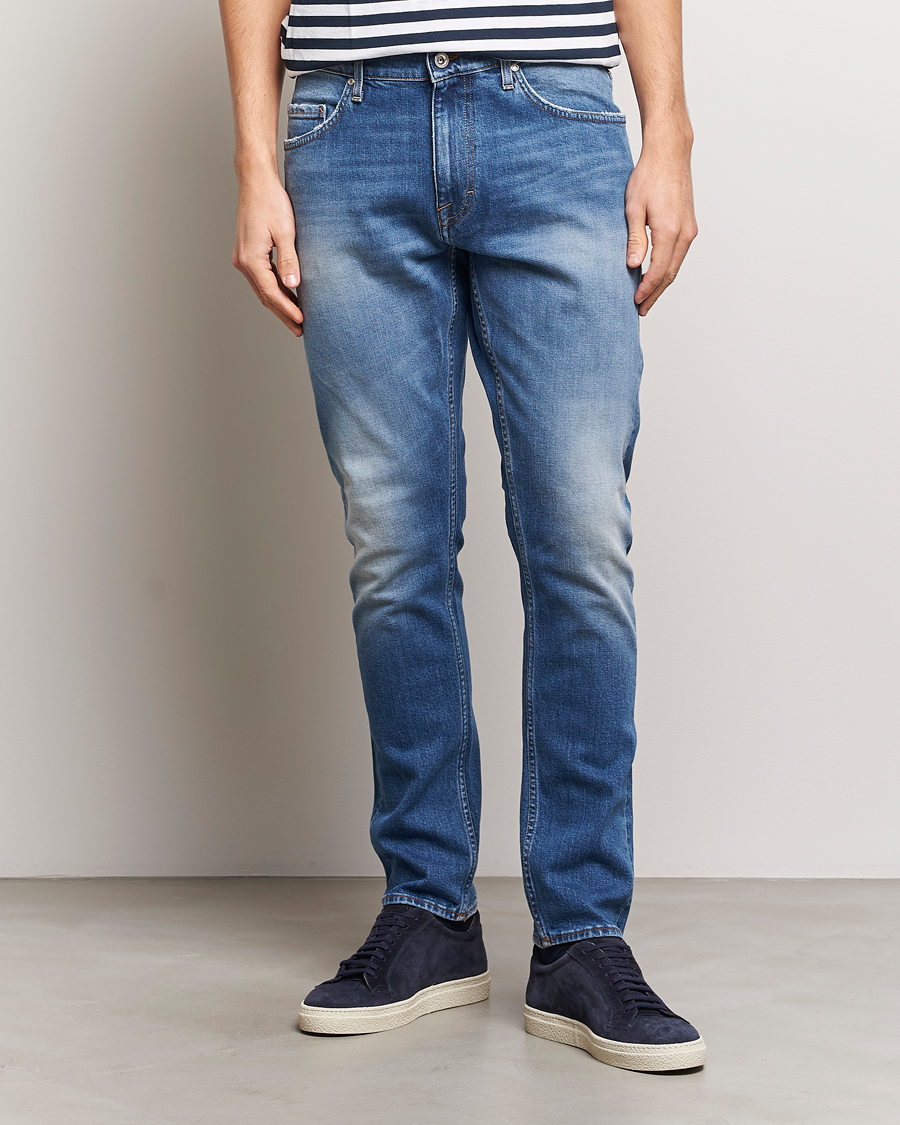 Herren | Blaue jeans | Tiger of Sweden | Pistolero Stretch Cotton Jeans Light Blue