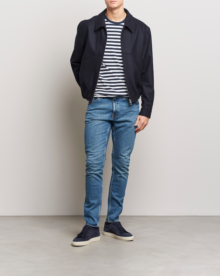 Herren | Jeans | Tiger of Sweden | Pistolero Stretch Cotton Jeans Midnight Blue