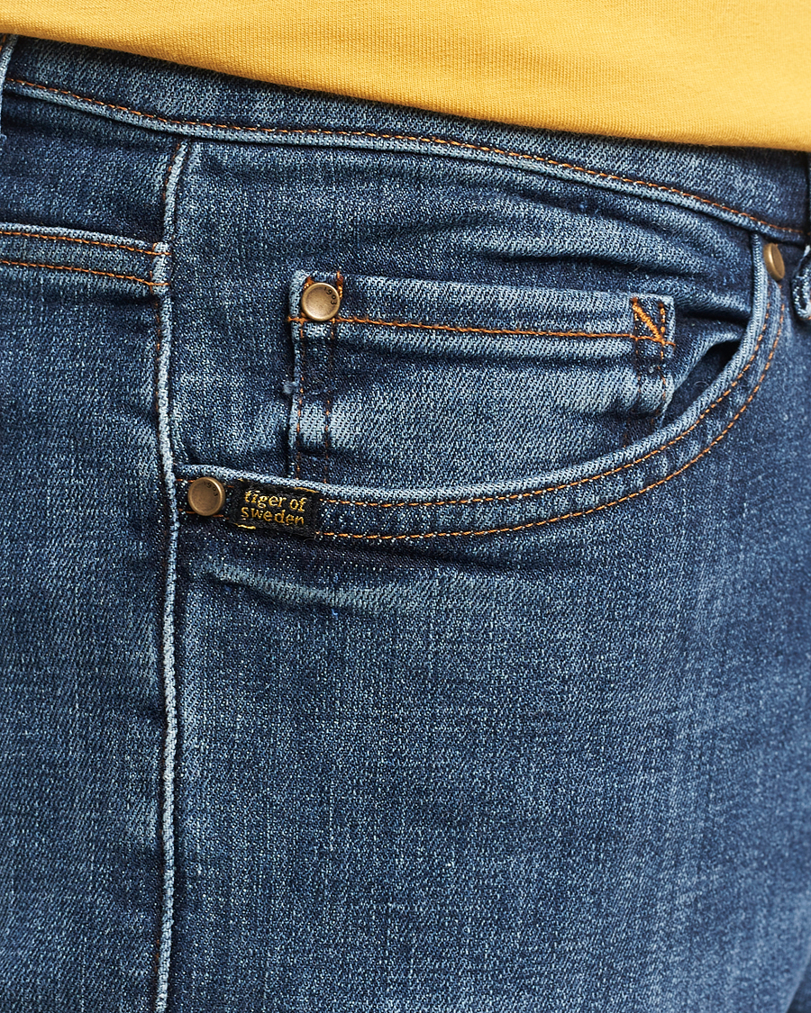 Herren | Jeans | Tiger of Sweden | Evolve Stretch Cotton Jeans Midnight Blue