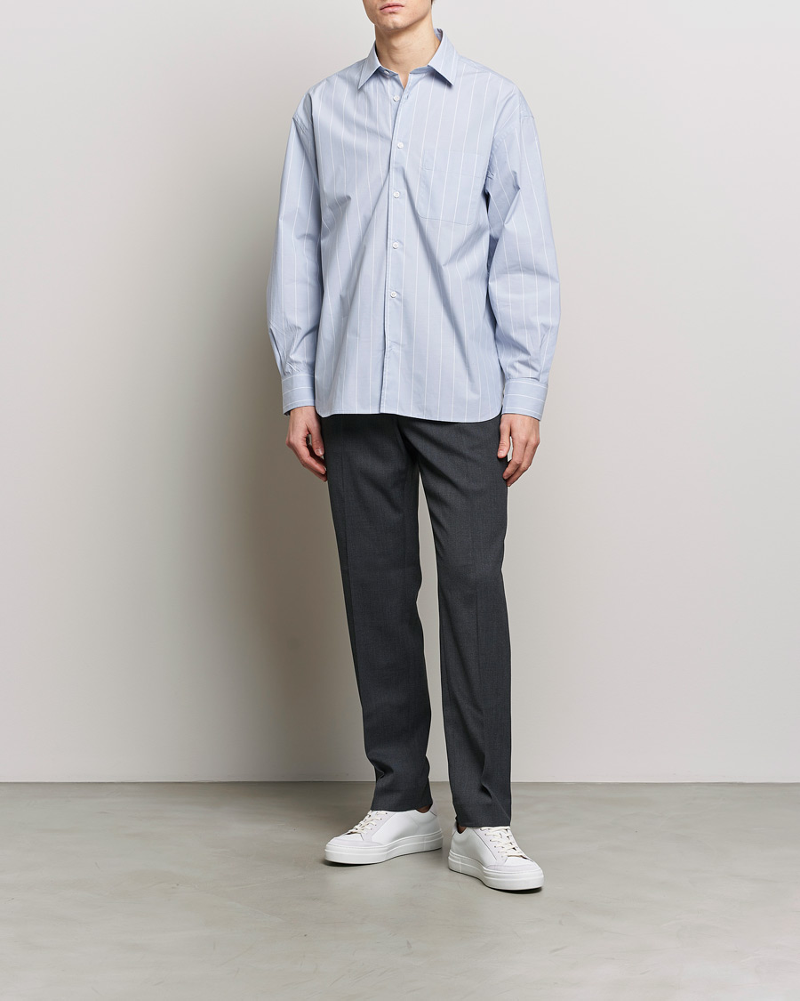 Herren | Hemden | Filippa K | Striped Poplin Shirt Faded Blue/White