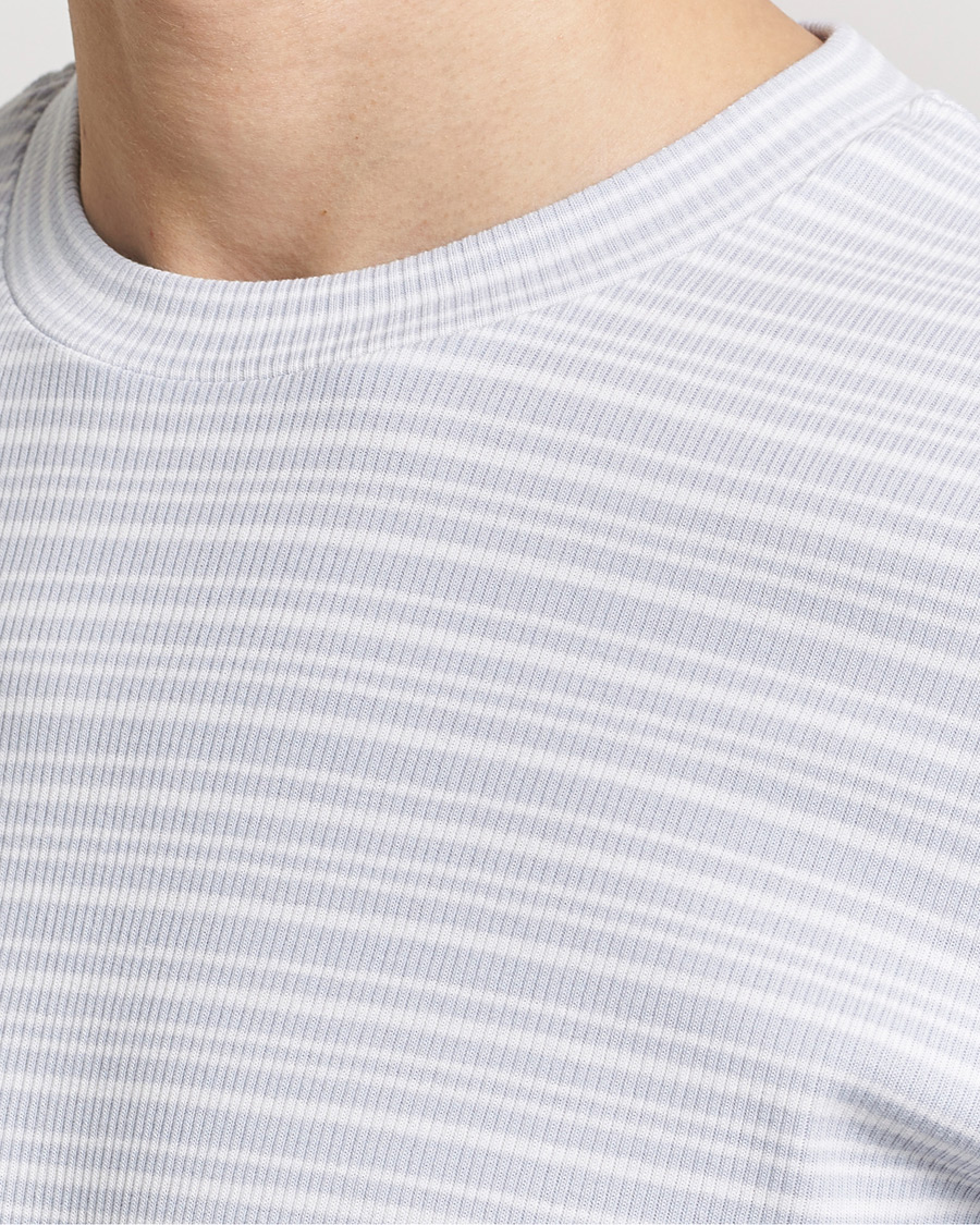 Herren | T-Shirts | Filippa K | Striped Rib T-Shirt Mist Blue/White
