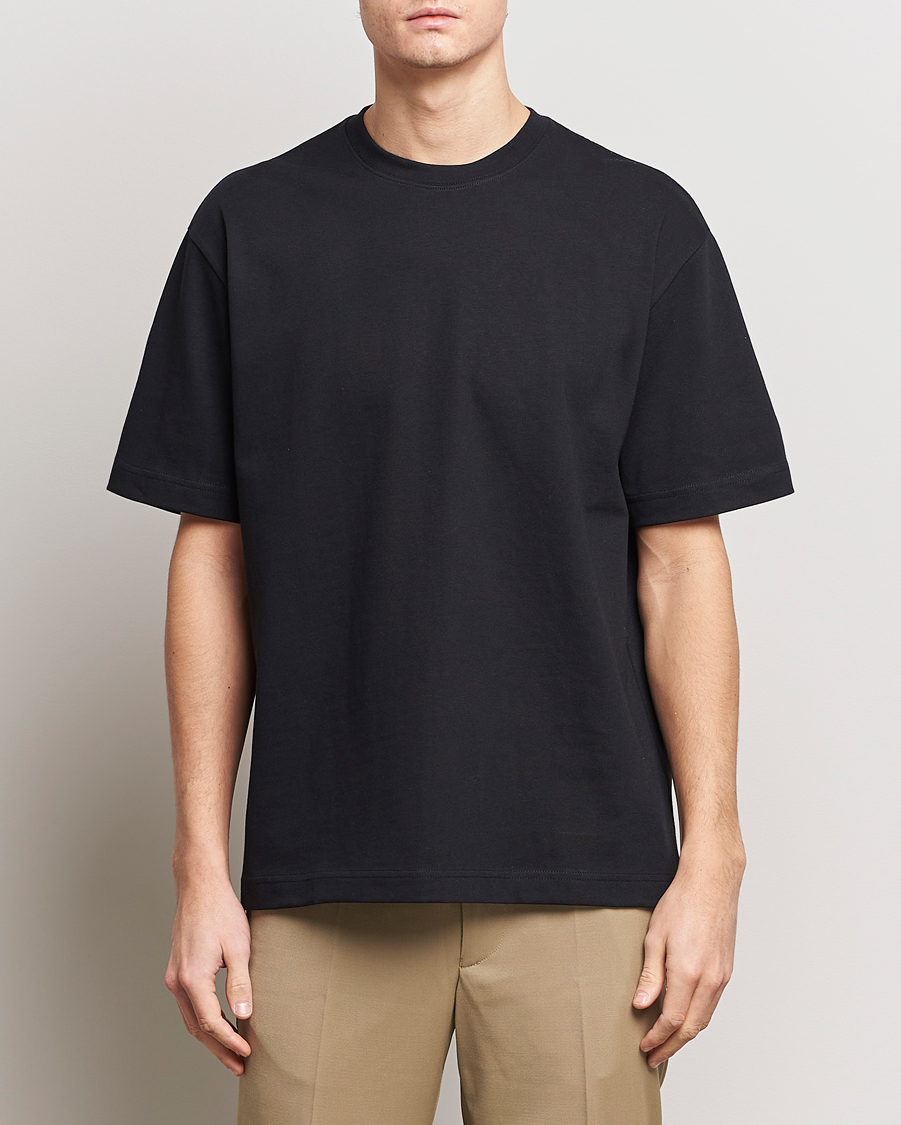 Herren | Kurzarm T-Shirt | Filippa K | Heavy Cotton Crew Neck T-Shirt Black
