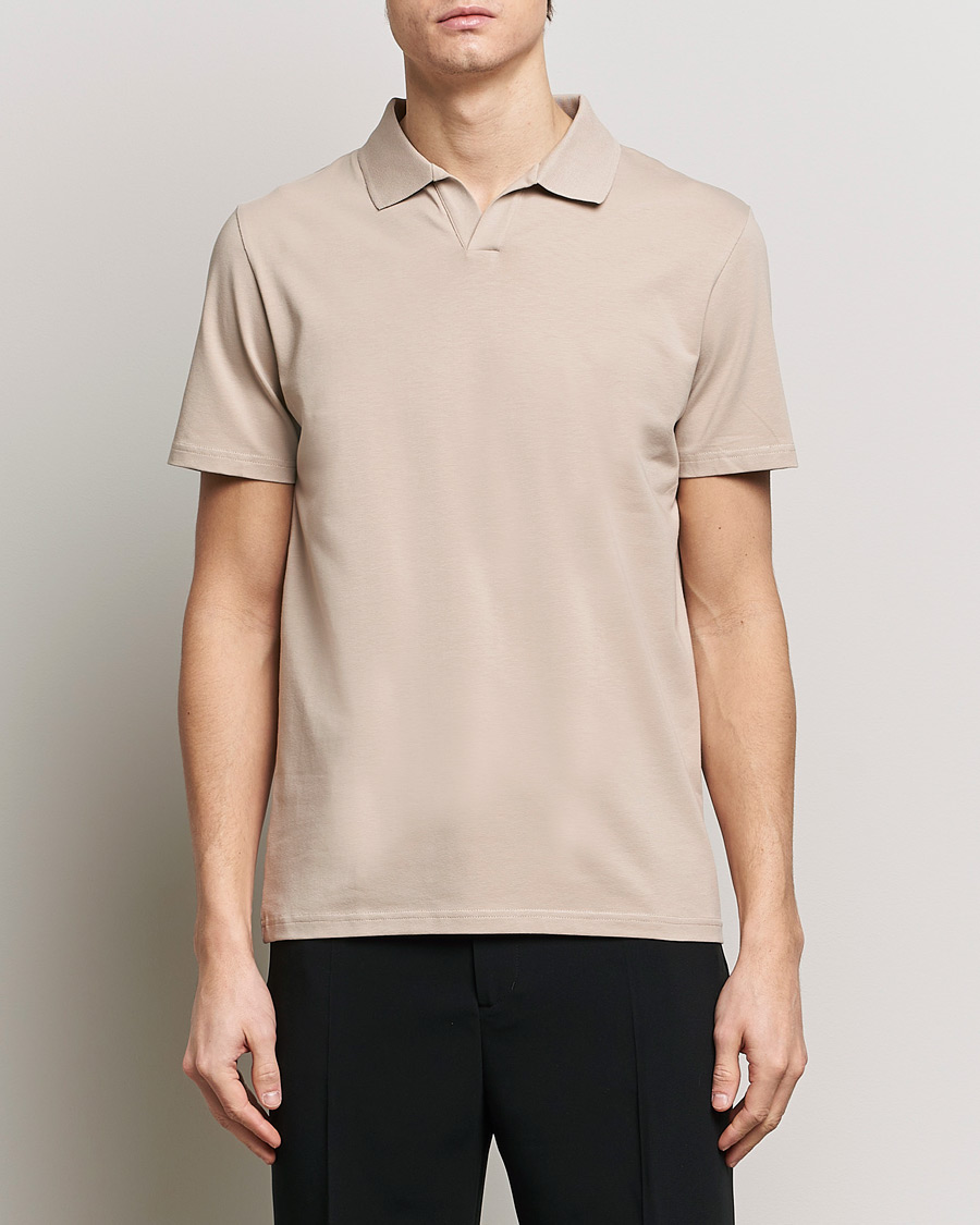 Herren | Poloshirt | Filippa K | Soft Lycra Polo T-Shirt Light Taupe