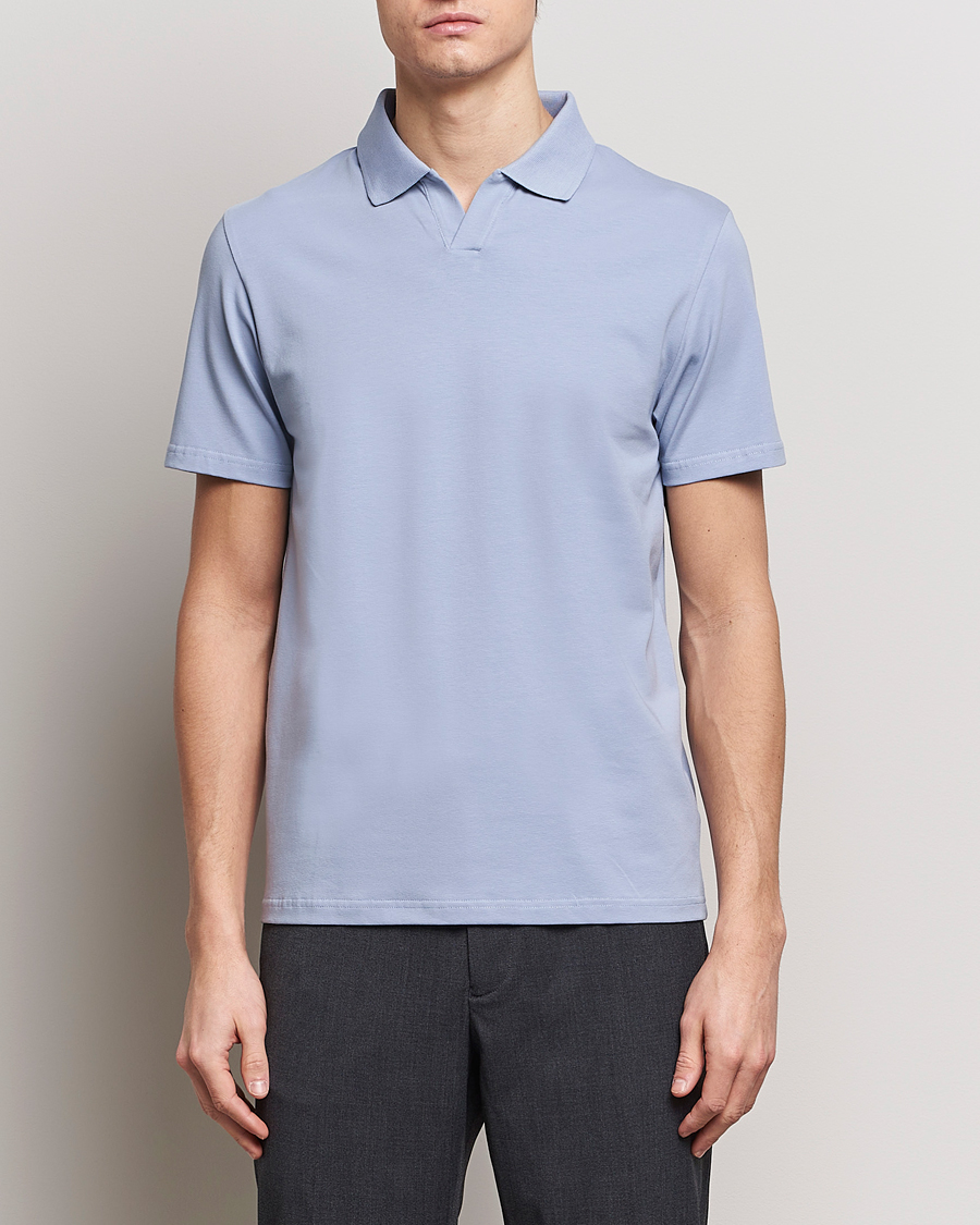 Herren | Poloshirt | Filippa K | Soft Lycra Polo T-Shirt Faded Blue