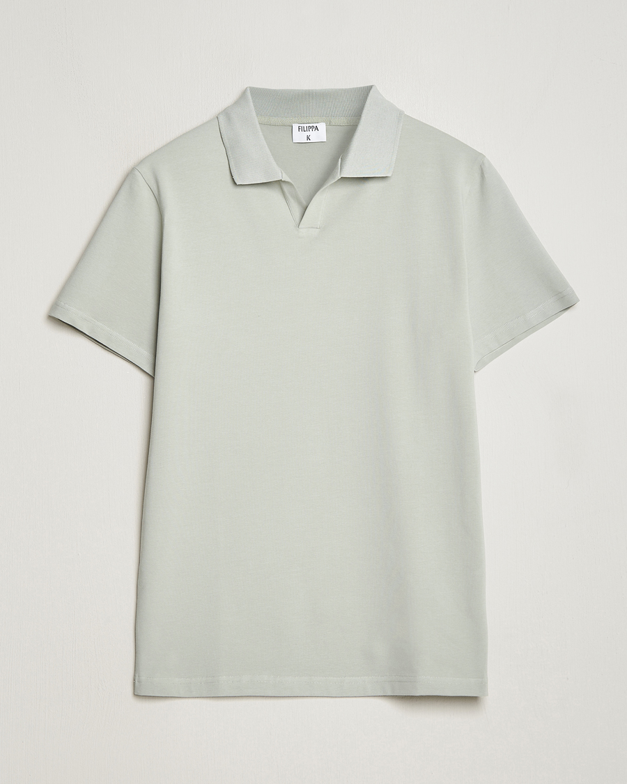 Herren | Poloshirts | Filippa K | Soft Lycra Polo T-Shirt Green Grey