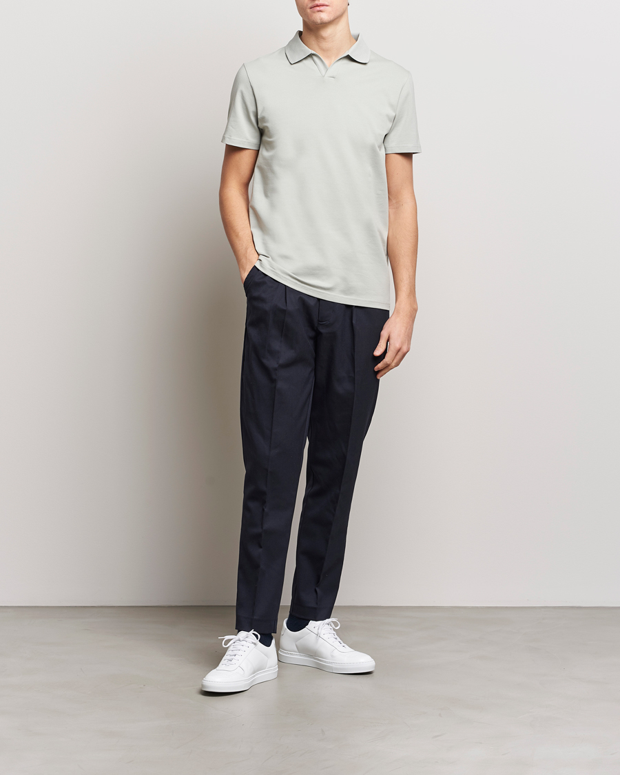 Herren | Poloshirts | Filippa K | Soft Lycra Polo T-Shirt Green Grey