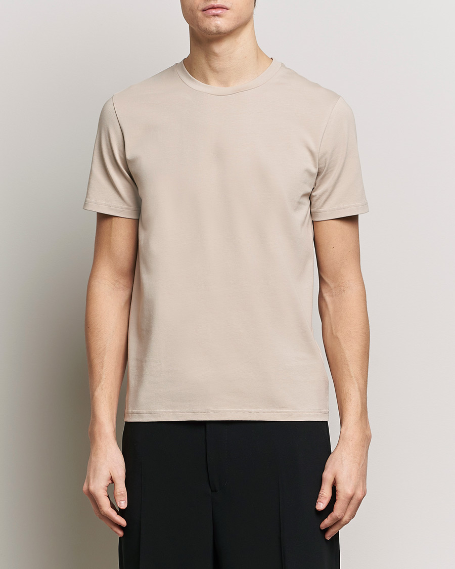 Herren | Kurzarm T-Shirt | Filippa K | Soft Lycra T-Shirt Light Taupe