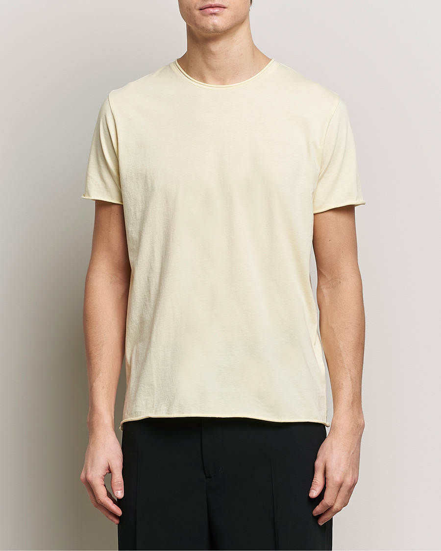 Herren | Kurzarm T-Shirt | Filippa K | Roll Neck Crew Neck T-Shirt Soft Yellow