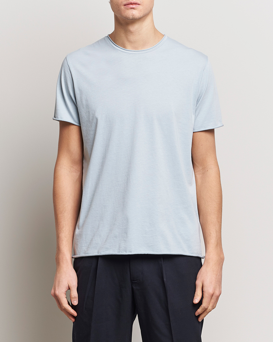 Herren | Kurzarm T-Shirt | Filippa K | Roll Neck Crew Neck T-Shirt Dove Blue