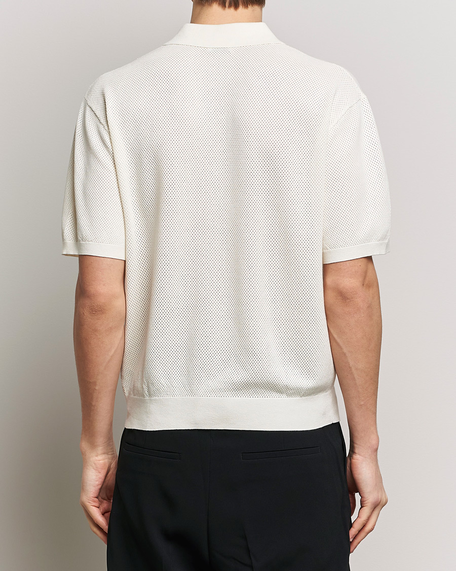 Herren | Poloshirts | Filippa K | Mesh Knitted Polo Chalk White