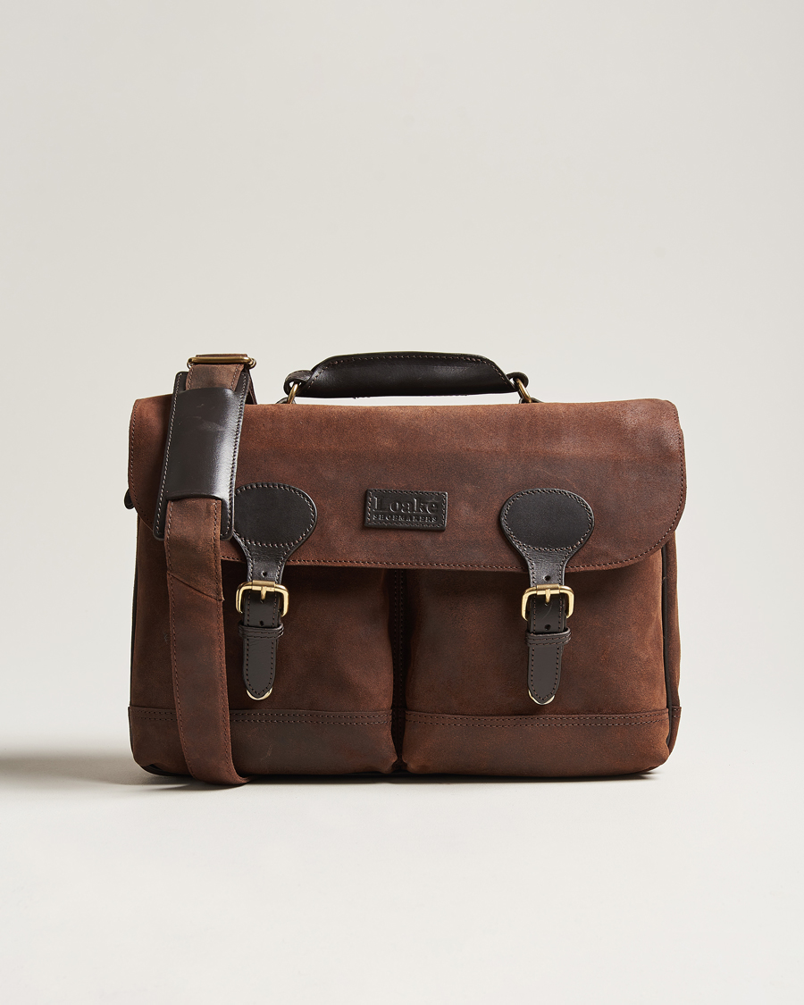 Herren | Loake 1880 Blackfriars Suede/Leather Briefcase Brown | Loake 1880 | Blackfriars Suede/Leather Briefcase Brown
