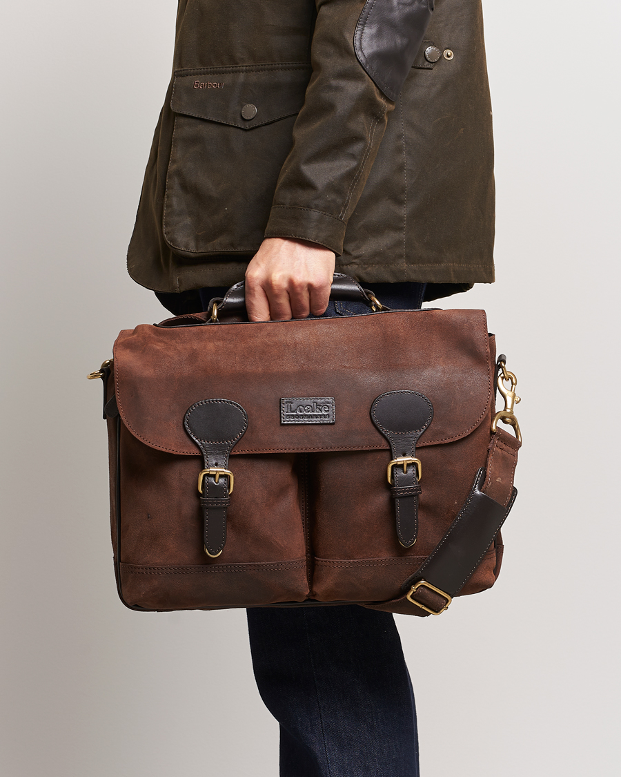 Herren | Loake 1880 Blackfriars Suede/Leather Briefcase Brown | Loake 1880 | Blackfriars Suede/Leather Briefcase Brown