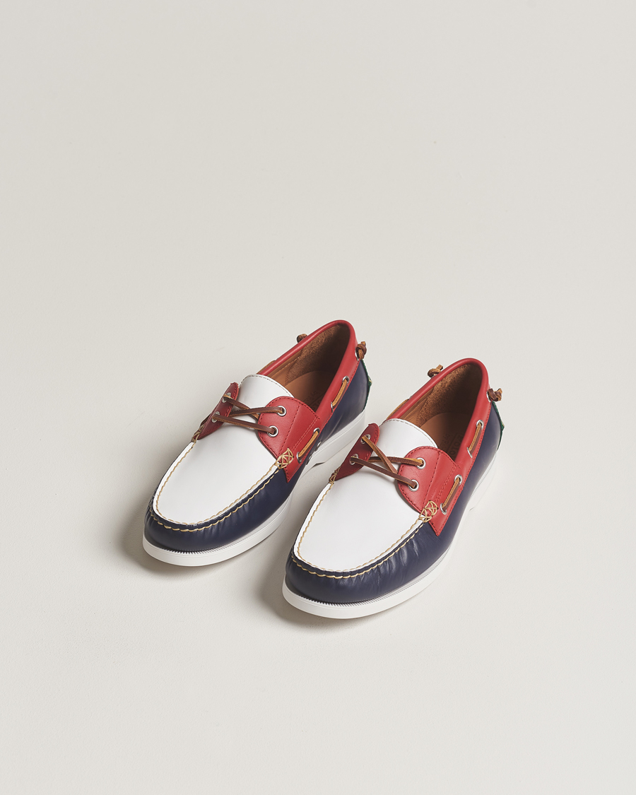 Herren | Kategorie | Polo Ralph Lauren | Merton Leather Boat Shoe Red/White/Blue