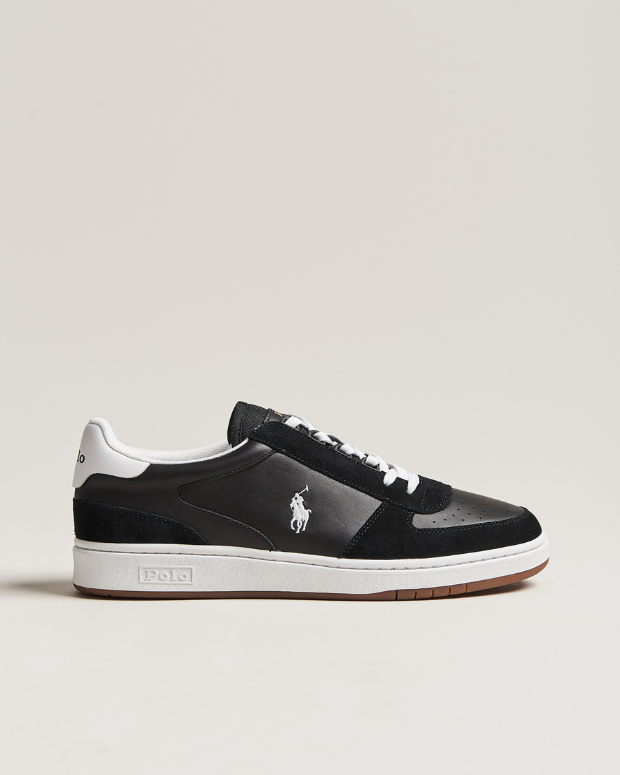 Herren | Polo Ralph Lauren CRT Leather/Suede Sneaker Black/White | Polo Ralph Lauren | CRT Leather/Suede Sneaker Black/White