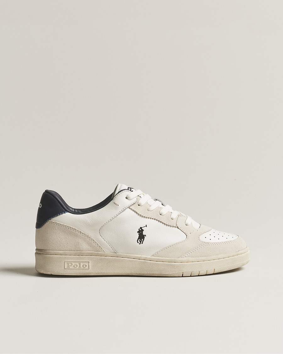 Herren | Polo Ralph Lauren Court Luxury Leather/Suede Sneaker White | Polo Ralph Lauren | Court Luxury Leather/Suede Sneaker White