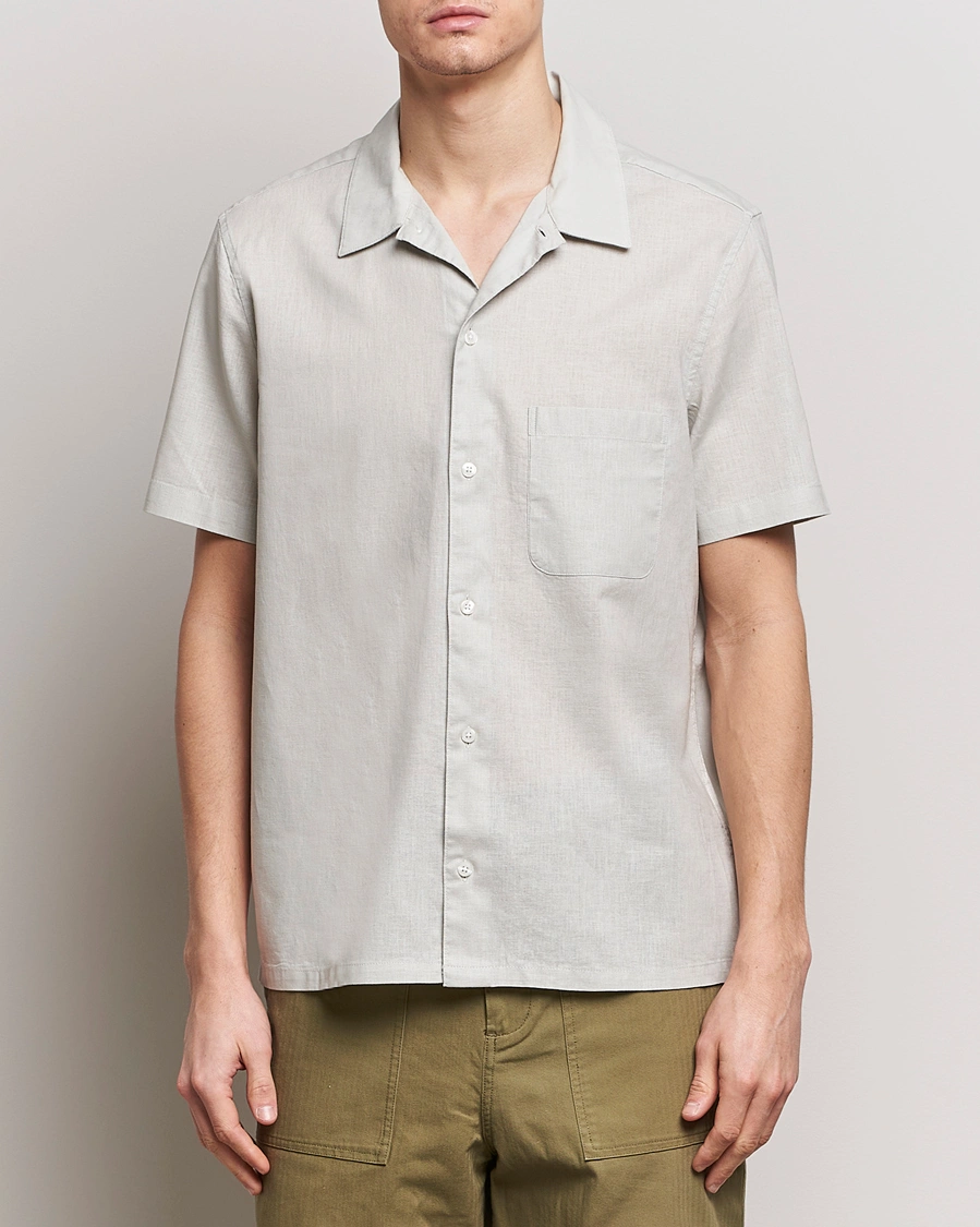 Herren | Kategorie | Samsøe Samsøe | Avan Linen/Cotton Short Sleeve Shirt Moonstruck